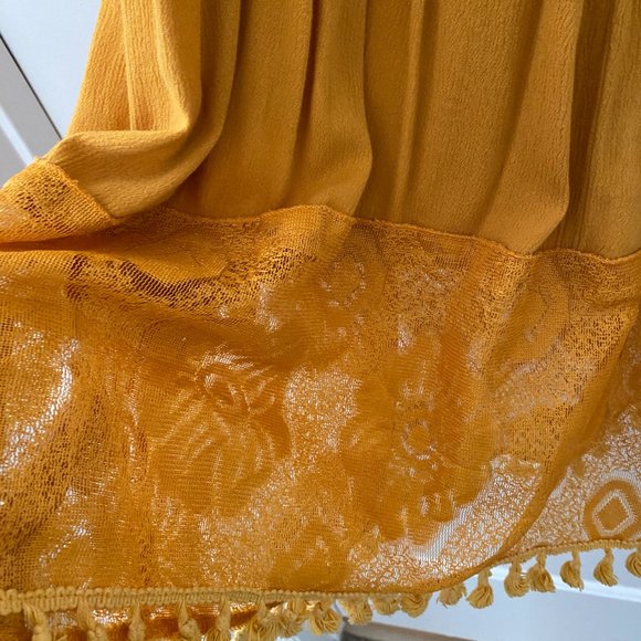 Mustard Fringe Dress - Picture 2 of 4